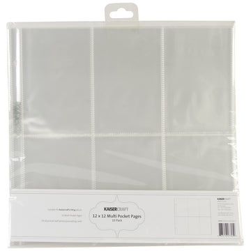 Kaisercraft D-Ring Album Page Protectors 12"X12" 10/Pkg - 6"X4" Pockets