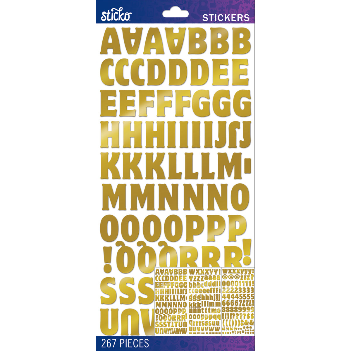 Sticko Alphabet Stickers - Gold Foil Motter Medium