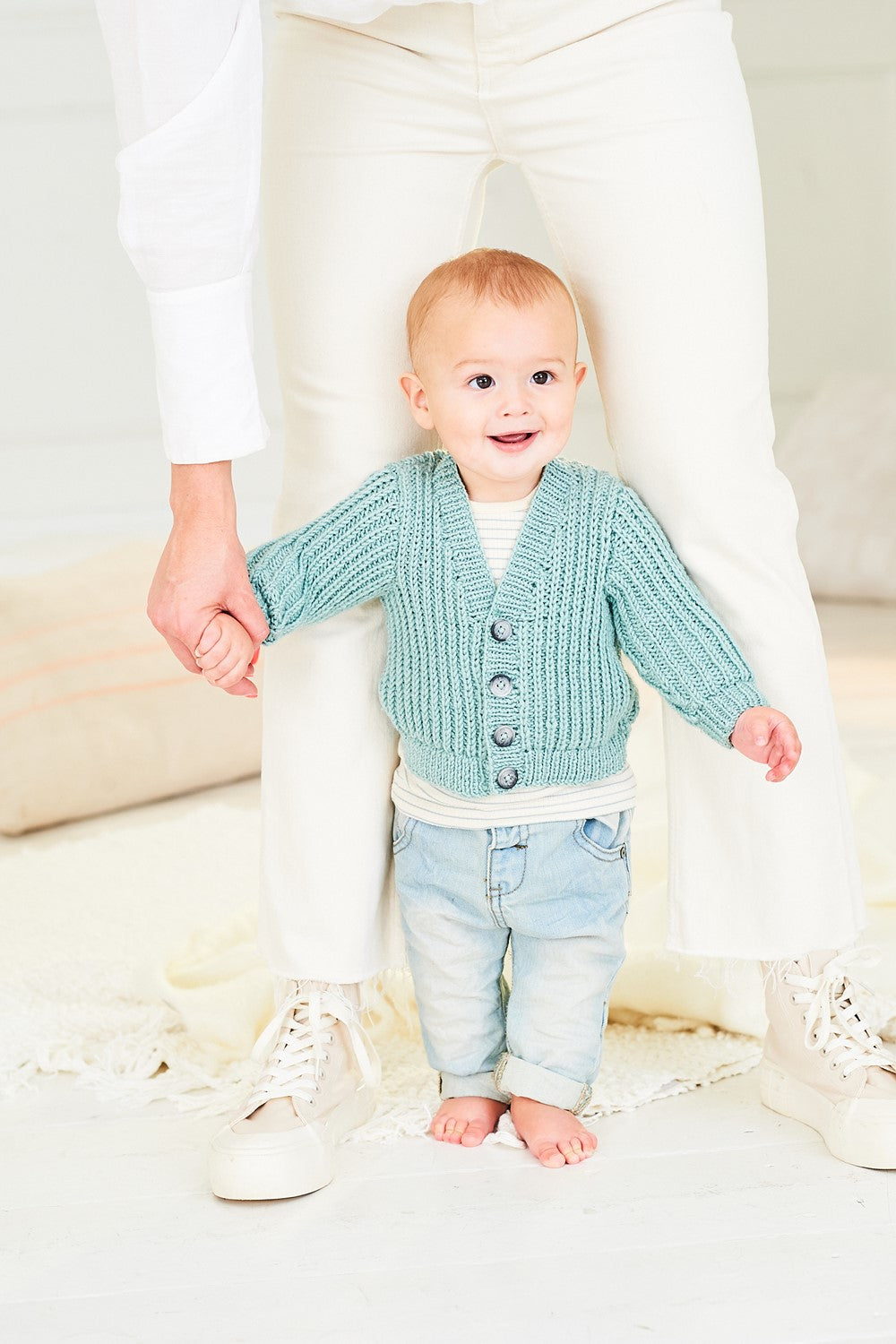 Cardigan & Waistcoat in Stylecraft Soft Baby Easy Stripes and Bambino DK 10166