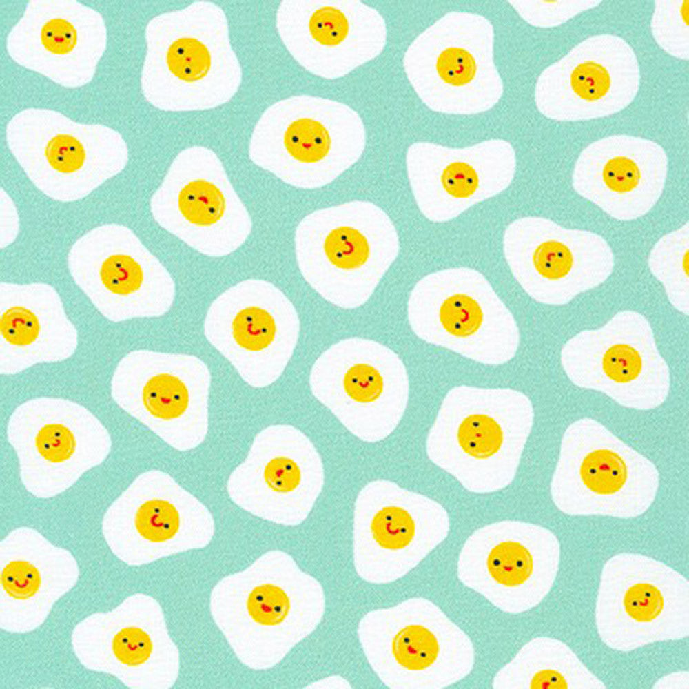 Robert Kaufman Farm to Tables - Fried Eggs (Blue)