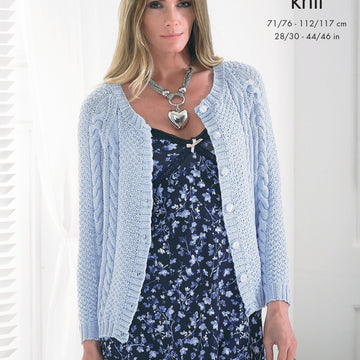Cardigan and Sweater in King Cole Bamboo DK - 4173 - Downloadable PDF