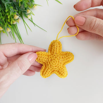 Crochet star pattern, NO SEW Christmas star ornament, easy crochet pattern