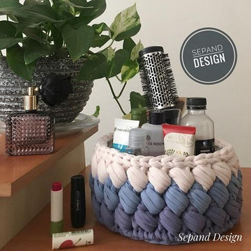 Zpagetti (t shirt) yarn basket Puffy pattern
