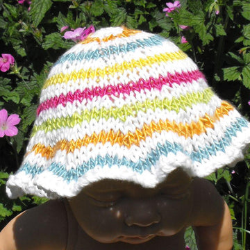 BABY SILKY STRIPEY SUNHAT KNITTING PATTERN - MADMONKEYKNITS