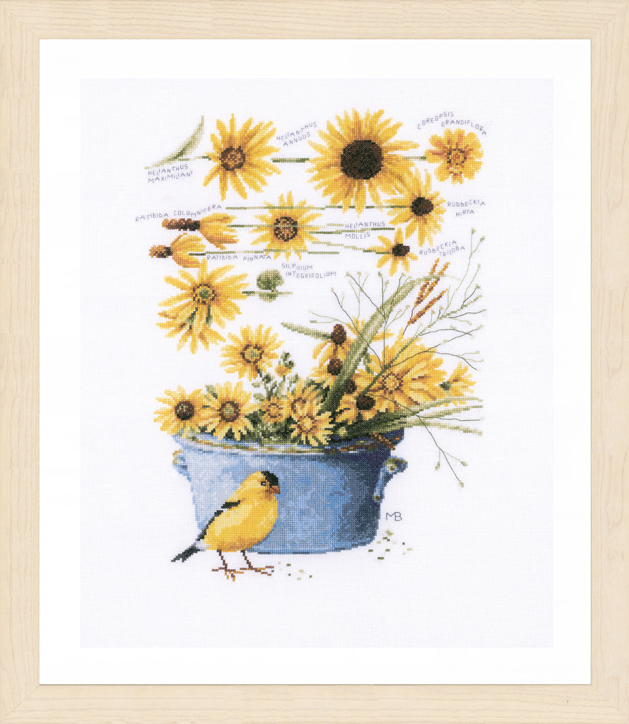 Lanarte Helianthus Sunflowers Cross Stitch Kit