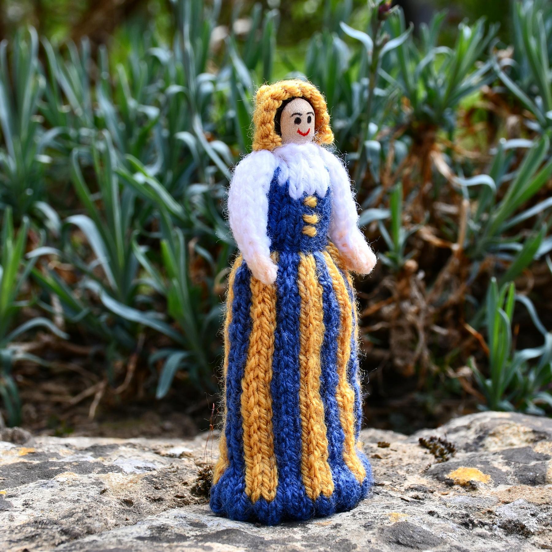 Finland National Costume Peg Doll Knitting Pattern
