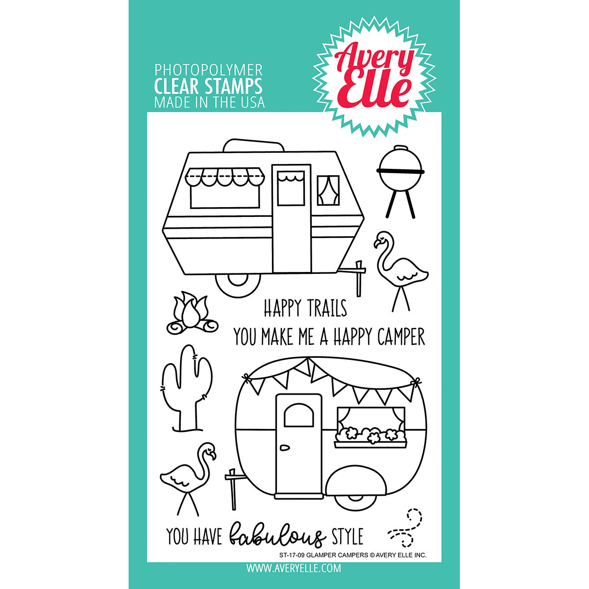 Avery Elle Clear Stamp Set 4"X6" - Glamper Campers