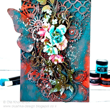 Prima Marketing Mixed Media Canvas Book 9"X7.5"X2" - (5) Canvas Pages & (5) Plastic Sleeves
