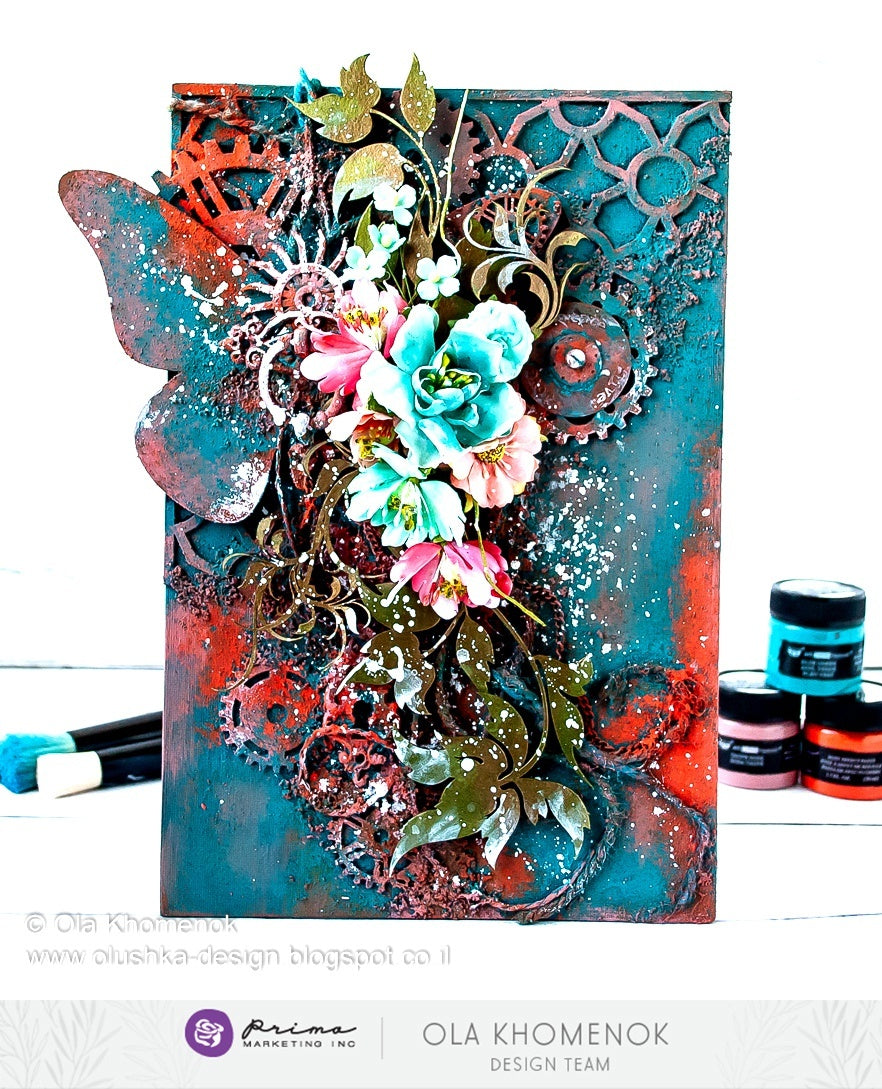 Prima Marketing Mixed Media Canvas Book 9"X7.5"X2" - (5) Canvas Pages & (5) Plastic Sleeves