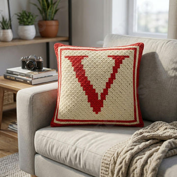 Letter V Pillow Cover CROCHET PATTERN