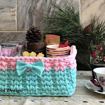 Zpagetti (t-shirt) yarn basket- 2 lines square