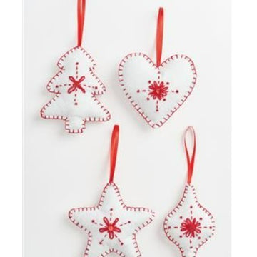 Simply Make White Felt Ornaments Needle Felting Kit