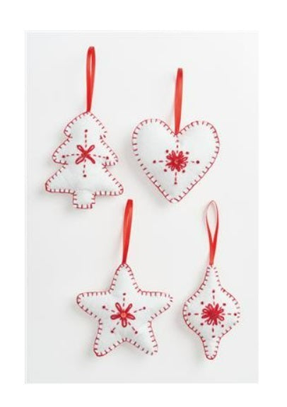 Simply Make White Felt Ornaments Needle Felting Kit