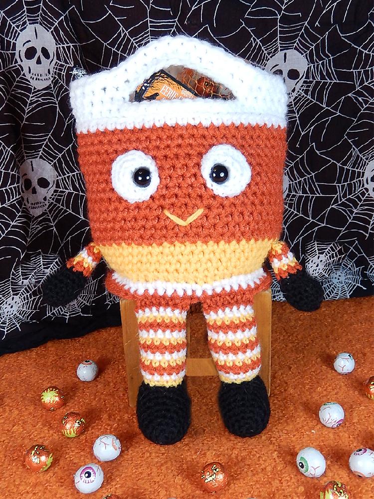 Franken, Candy Corn and Scarecrow Bucket Head Trick or Treat Bags