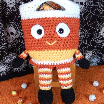 Franken, Candy Corn and Scarecrow Bucket Head Trick or Treat Bags