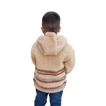 Chunky Striped Hooded Cardigan