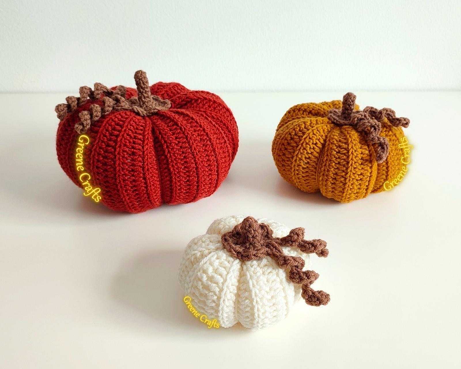 Pumpkin Centerpiece Crochet Pattern - Stacked Fall Pumpkin Decor