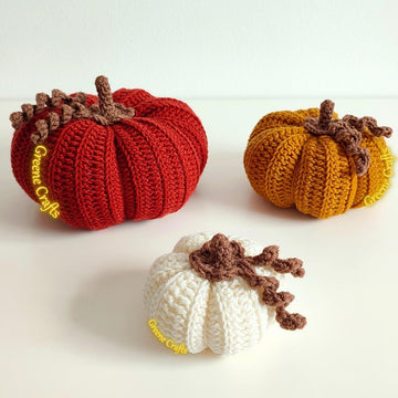 Pumpkin Centerpiece Crochet Pattern - Stacked Fall Pumpkin Decor