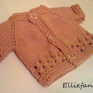 Cutie Pie Preemie Hat and Cardigan set