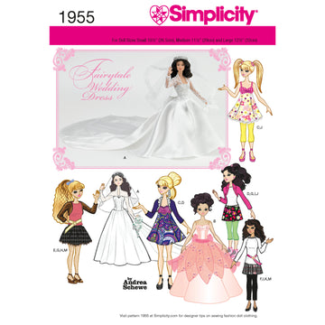 Simplicity Doll Clothes 1955 - Paper Pattern, Size A (S-M-L)