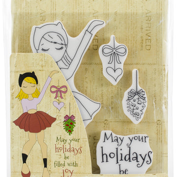 Prima Marketing Julie Nutting Mixed Media Cling Rubber Stamp - Joy