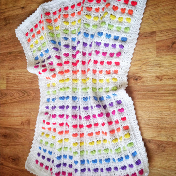 Rainbow of Hearts Blanket