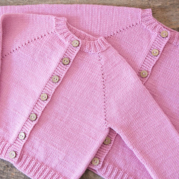Pink Raglan  Baby Cardigan