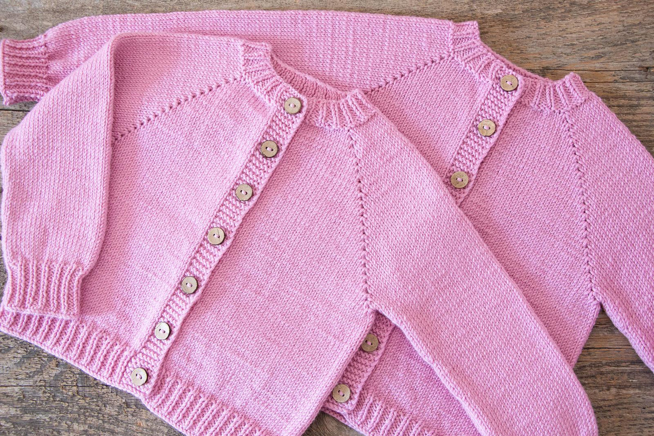 Pink Raglan  Baby Cardigan