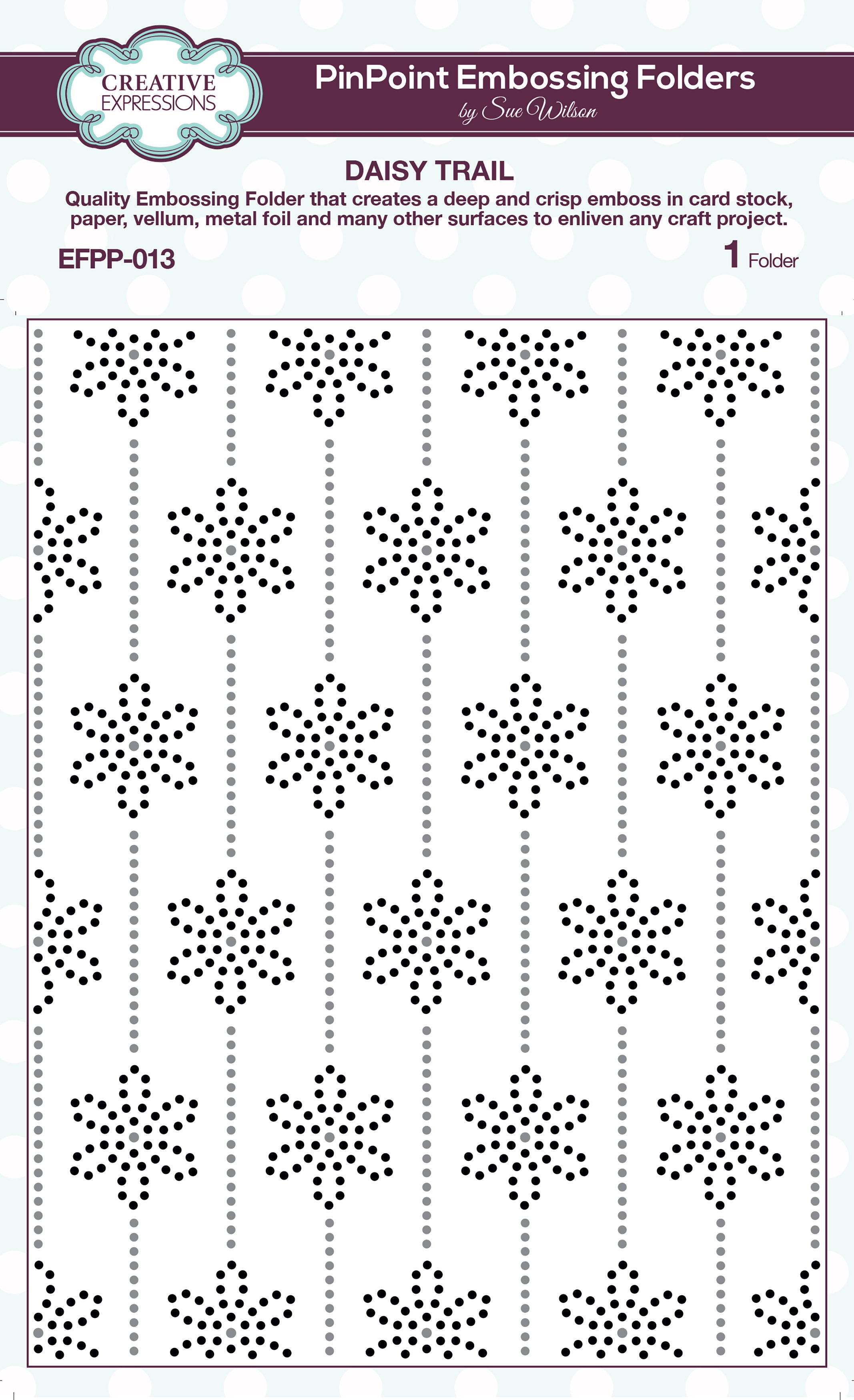 Creative Expressions PinPoint Embossing Folder 5.75"x7.5" - Daisy Trail