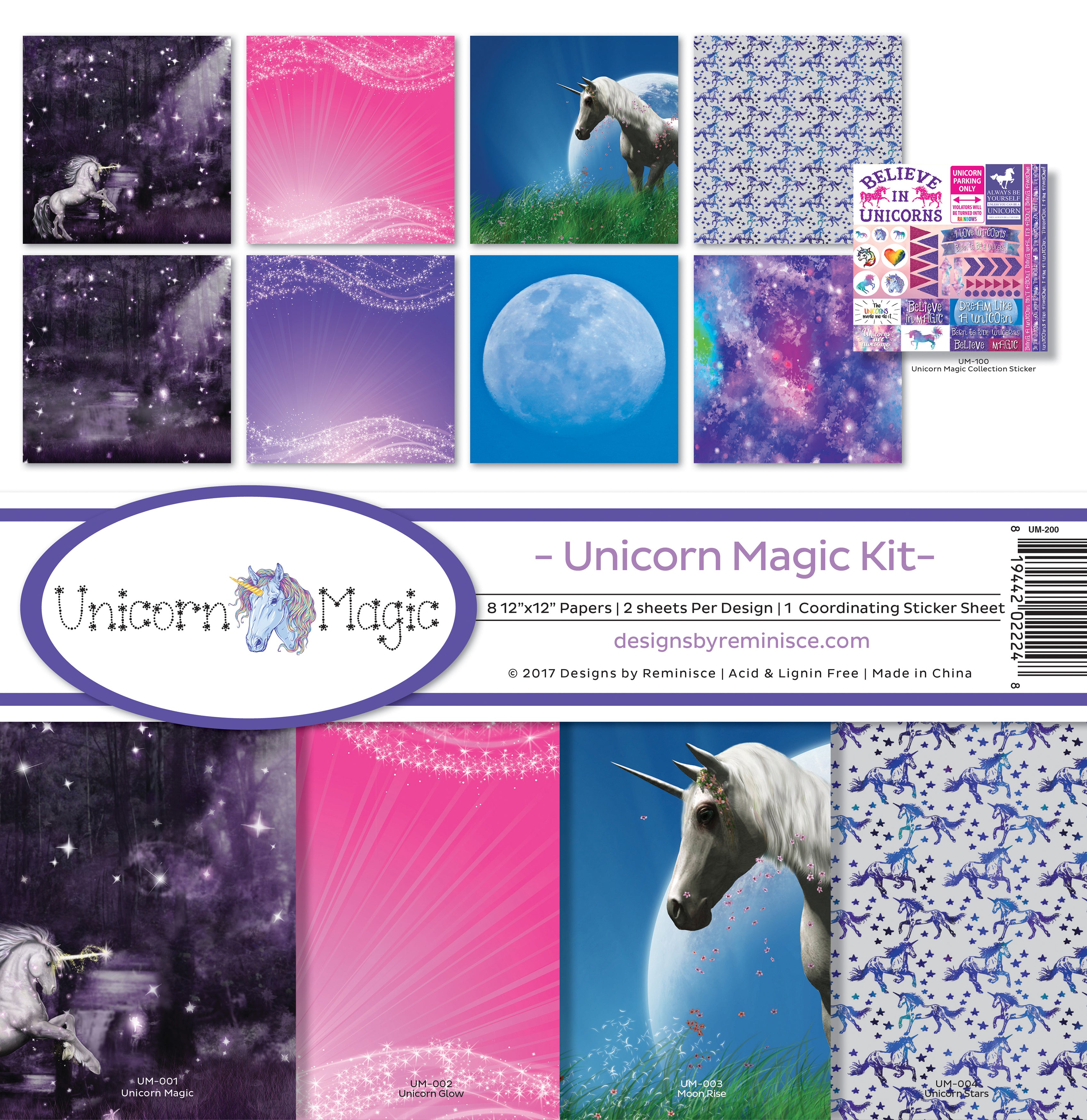 Reminisce Collection Kit 12"X12" - Unicorn Magic