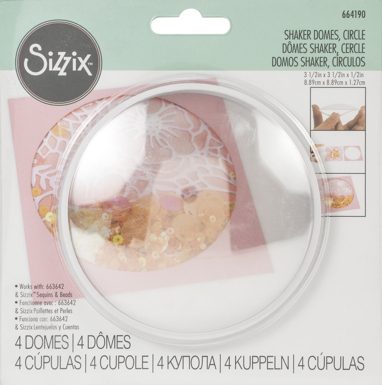 Sizzix Making Essential Shaker Domes - Circle 3.5", 4/Pkg