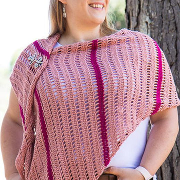 Striped Keyhole Boomerang Shawl