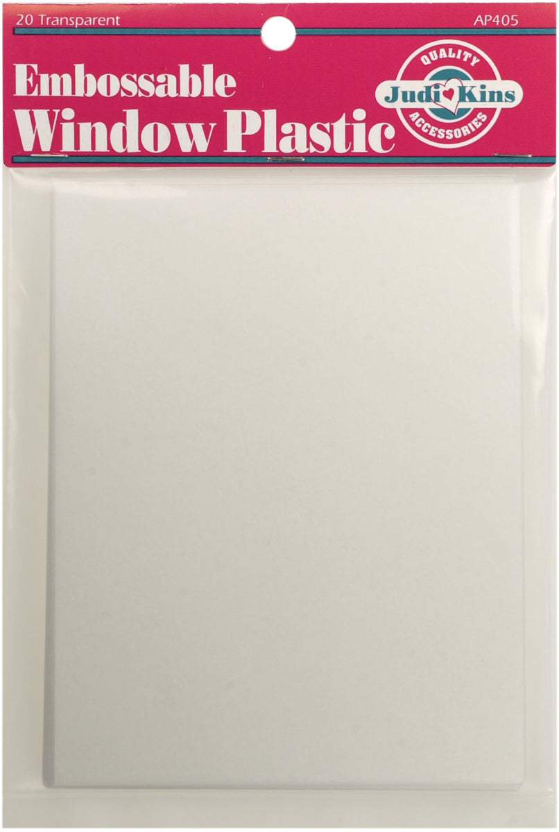 Judikins Embossable Window Plastic Sheets 4.25"X5.5" 20/Pkg - Clear