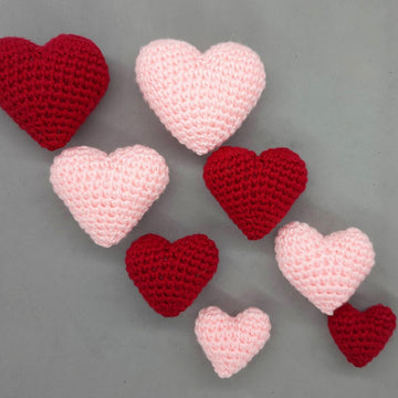 Hearts amigurumi, 4 sizes