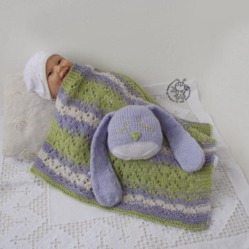 Bunny Toy Baby Lace Blanket