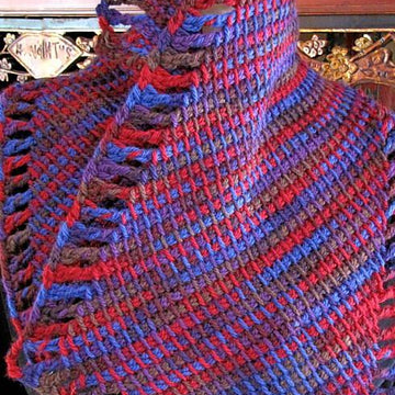 Four Peaks Scarf: Tunisian on the Bias