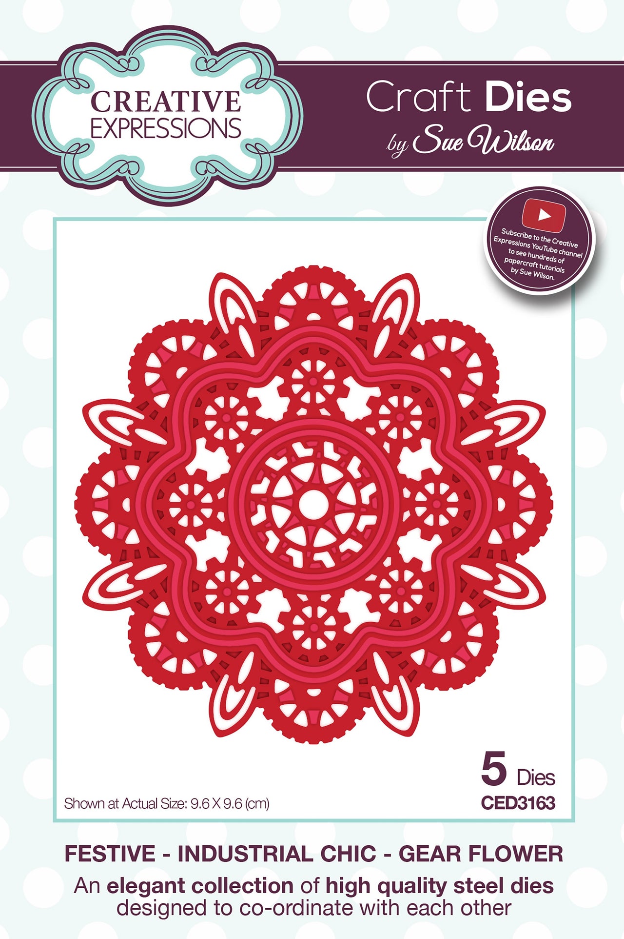Creative Expressions Festive Craft Dies By Sue Wilson - Industrial Chic-Gear Flower