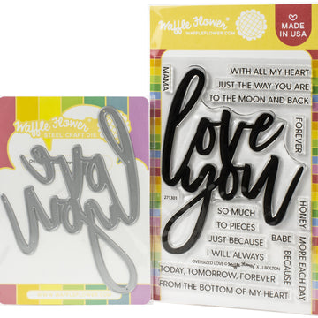 Waffle Flower Crafts Waffle Flower Stamp & Die Set - Oversized Love