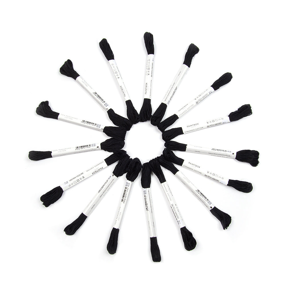 Paintbox Crafts Stranded Cotton 16 Skein Value Pack - Black