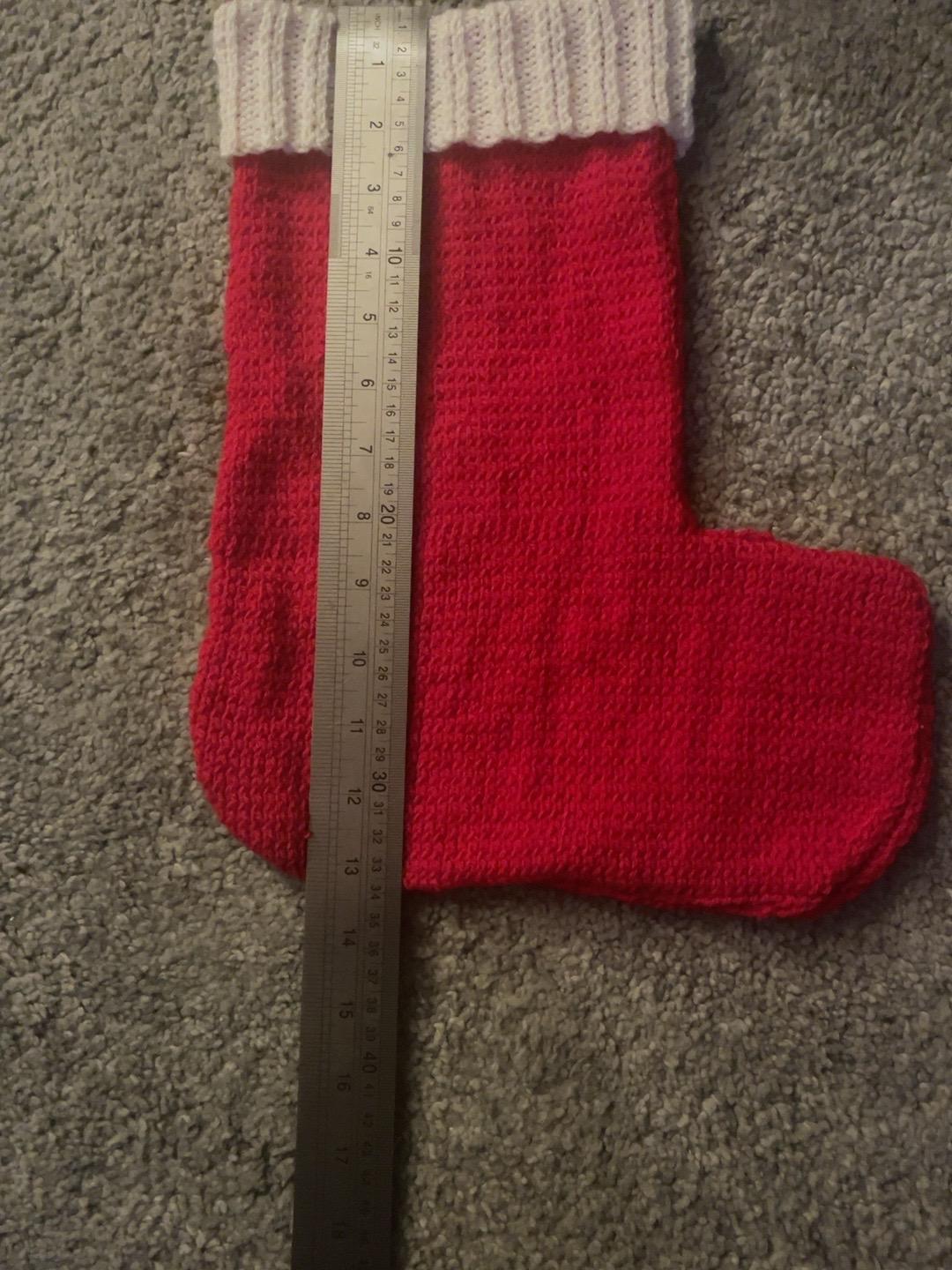 Christmas stocking knit flat