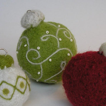 Felted Woolly Holiday Ornaments