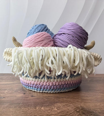 Highland Hues Cow Basket