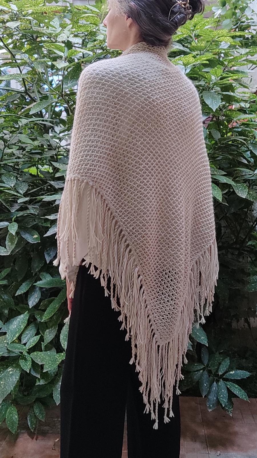 Sunwoven mesh shawl