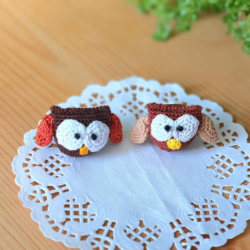 Miniature owl brooch pin