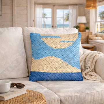 Landscape Pillow 14" 24" 42x42 Squares Mini C2C Crochet Pattern PDF