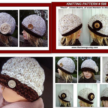 598 UNISEX KNITTED BEANIE "Paulie", newborn baby to adult