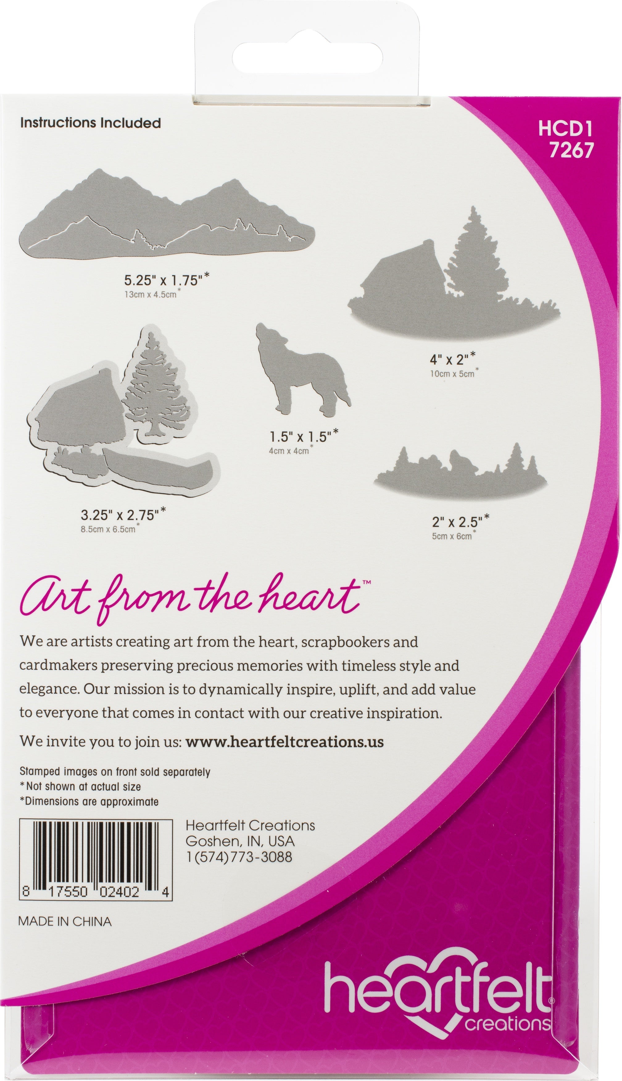 Heartfelt Creations Cut & Emboss Dies - Create A 'scape Backcountry 1.5" To 5.2"