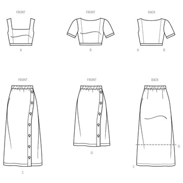 Know Me Misses' and Women's Knit Tops and Skirts by Brittany J. Jones ME2013 - Sewing Pattern
