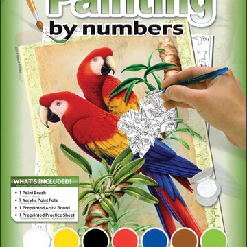Royal Brush Junior Small Paint By Number Kit 8.75"X11.75" - Bamboo & Parrots
