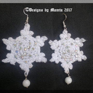 Thank You Snowflakes Crochet Earrings Pattern
